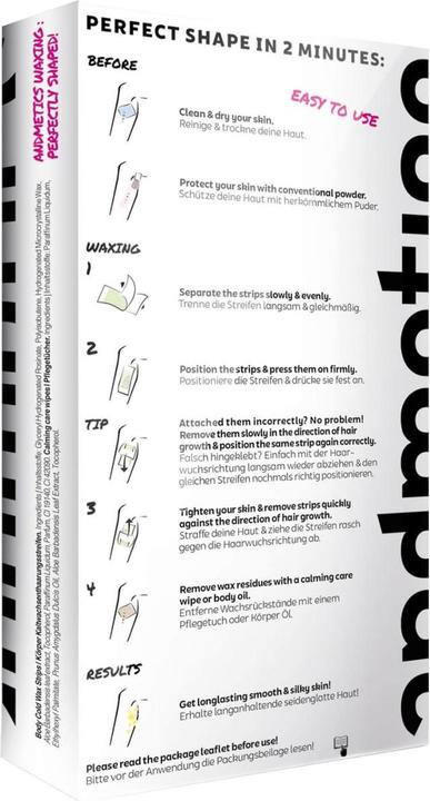 Image du produit Andmetics Bandes de cire pour le corps (20 x)