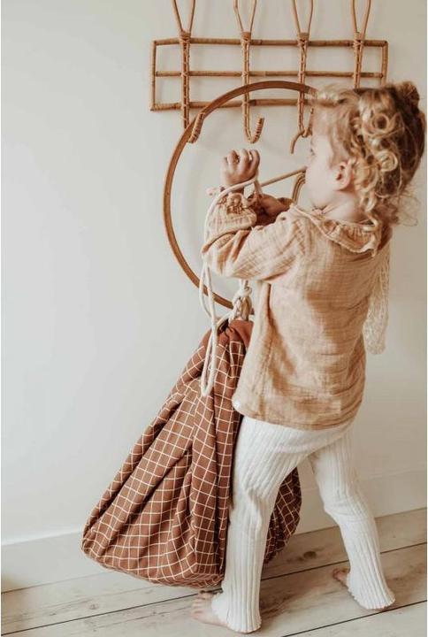 Image du produit play&go Print Organic grid brown (140 x 140 cm)