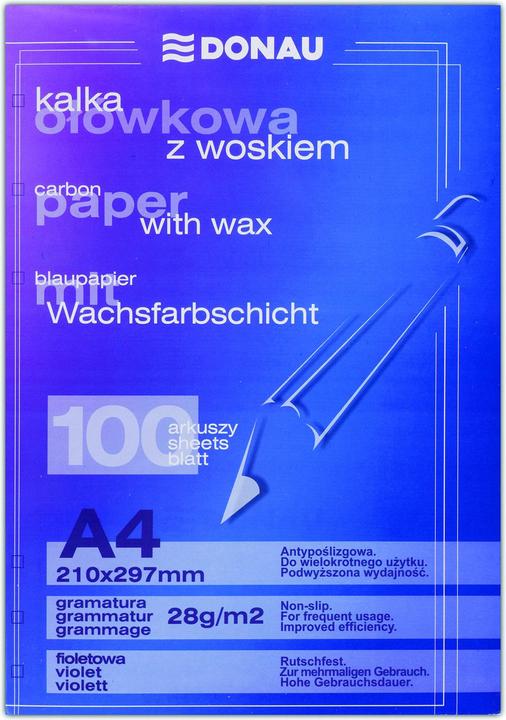 Actual product image Donau Pencil carbon paper, waxed, a4, 100 pieces, violet (255 g/m², A4)