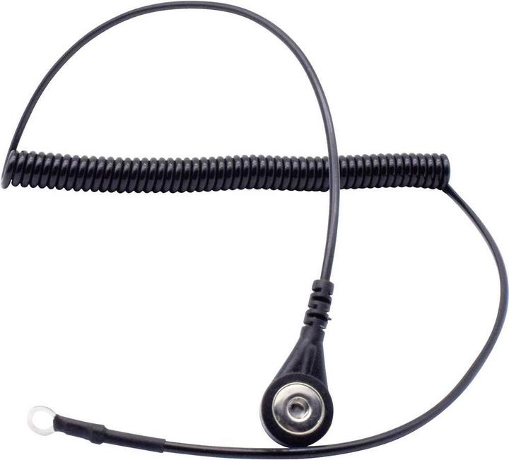 Actual product image Quadrios ESD earthing cable 1.80 m push button 4 mm, ring terminal connection