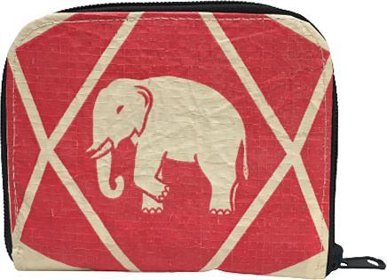 Bekos Upcycling - praktische Geldbörse mit Reissverschluss Elephant