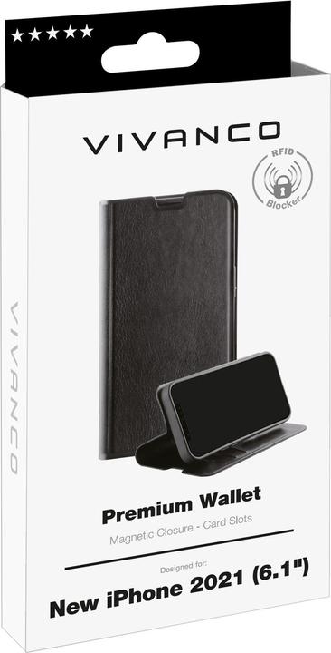 Produktbild Vivanco Premium Handy-Schutzhülle 15,5 cm (6.1" ) Geldbörsenhülle Schwarz