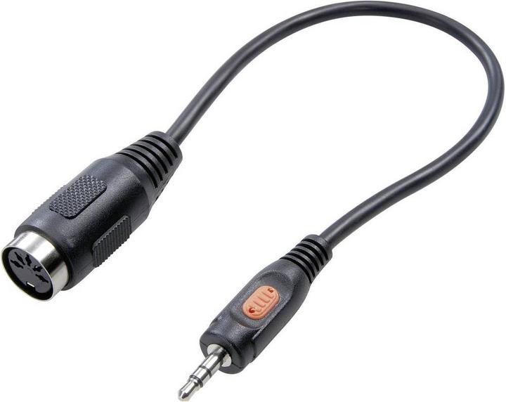 SpeaKa Professional DIN-Anschluss/Klinke Adapter Diodenbuchse 5pol (DIN) Klinkenstecker 3.5 mm (Klinkenadapter)