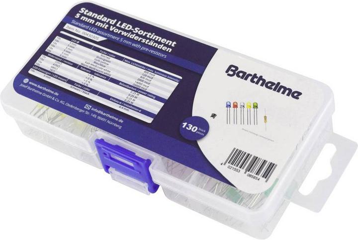 Actual product image Barthelme LED Assortment Cold White Warm White Yellow Blue Red Green Round 5