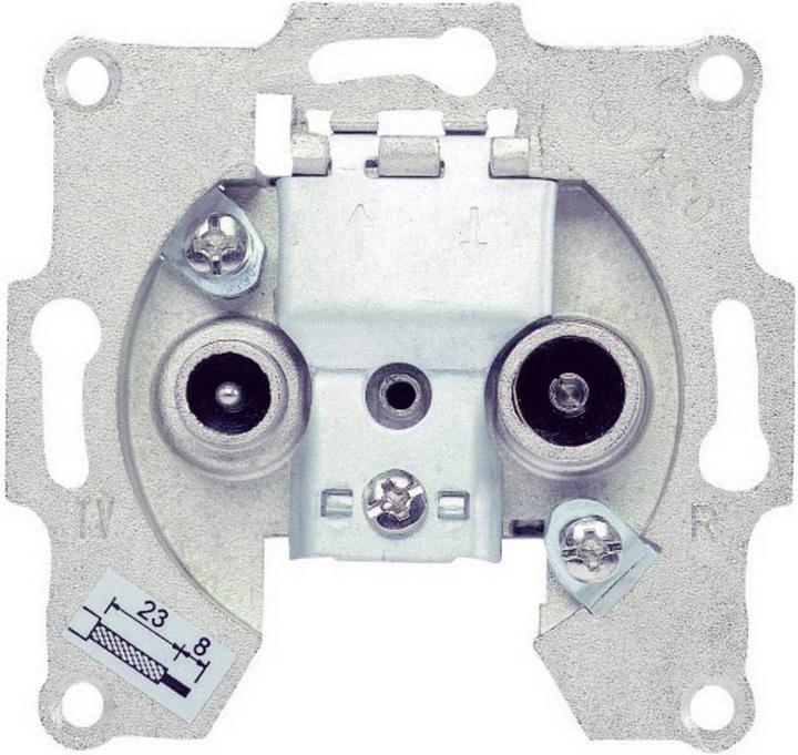Actual product image Renkforce Aerial socket TV, VHF flush-mounted loop-through socket (Various)