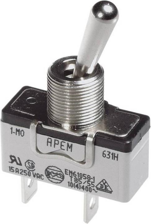 APEM 637NH/2 Kippschalter 250 V/AC 10 A 1 x (Ein)/Aus/(Ein) tastend/0/tastend 1