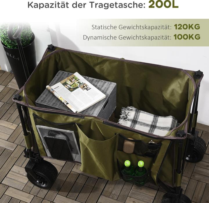 Immagine prodotto Outsunny Carrello con tasca laterale (100 kg)