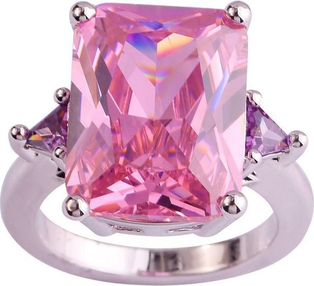 Produktbild Hermex versilberter Ring mit Pink Topas - Gr. 53 / Size 7 (7, 53)