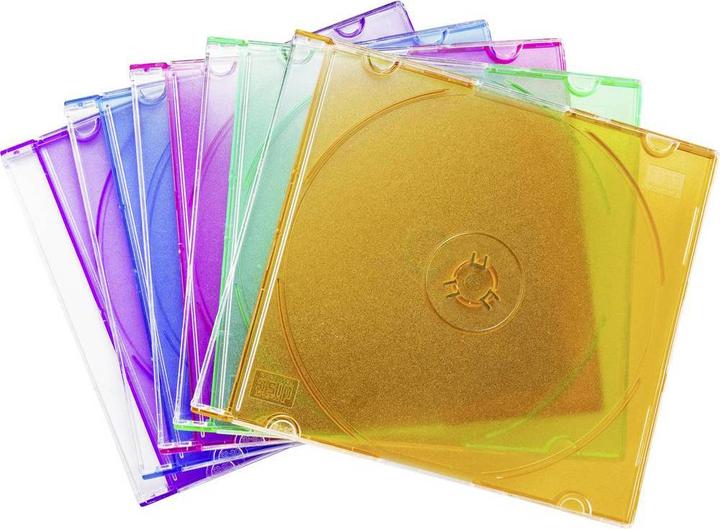 Actual product image Basetech CD sleeve 1 CD/DVD/Blu-Ray plastic Blue, standard green (semi-gloss), orange, pink, purple 1 pc....