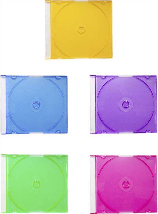 Actual product image Basetech CD sleeve 1 CD/DVD/Blu-Ray plastic Blue, standard green (semi-gloss), orange, pink, purple 1 pc....
