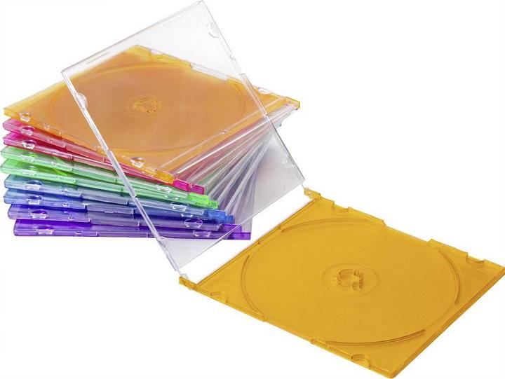 Actual product image Basetech CD sleeve 1 CD/DVD/Blu-Ray plastic Blue, standard green (semi-gloss), orange, pink, purple 1 pc....