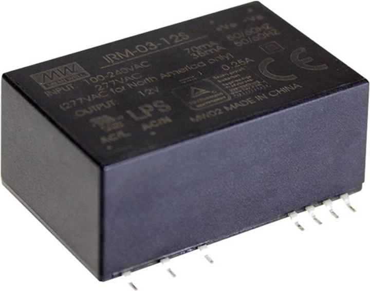 Produktbild MeanWell IRM-03-15S Netzteil & Spannungsumwandler (Überspannungsschutzadapter)