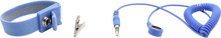 Produktbild Quadrios ESD-Handgelenkband Blau Druckknopf 10 mm (Statikschutz)