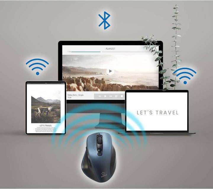 Produktbild Renkforce Bluetooth®, Kabellos 3D-Maus Optisch Ergonomisch Grau (Kabellos)