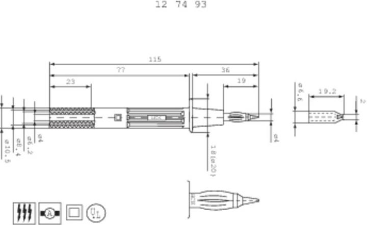 Image du produit Stäubli Pointe de test de sécurité PP-115/4 (Produit de test)
