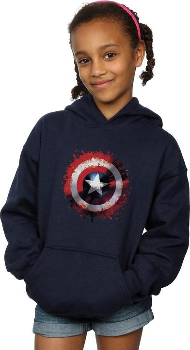 Actual product image Girls Avengers Captain America Art Shield Hoodie (152, 158)