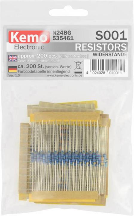 Image du produit Kemo Jeu de résistances à couche carbone 200 pcs