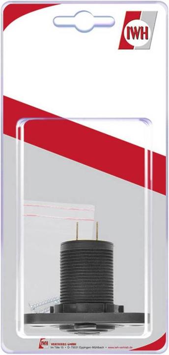 Image du produit IWH Prise USB double encastrée 12/24 Volts 21100 mA Courant max. admissible =2.0 A