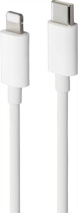 Actual product image Basetech USB cable USB 2.0 USB-C™ plug, Apple Lightning plug 1.00 m White (1 m, USB 2.0)