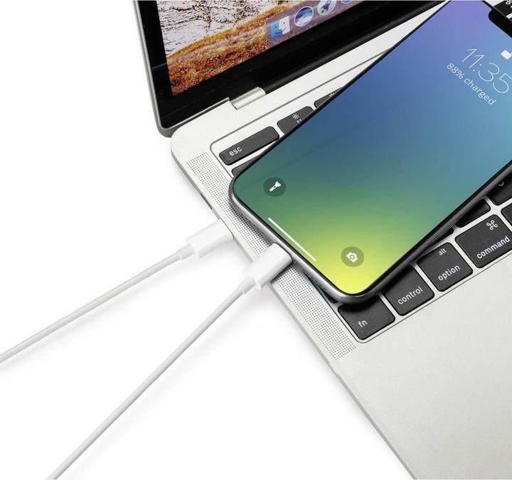 Actual product image Basetech USB cable USB 2.0 USB-C™ plug, Apple Lightning plug 1.00 m White (1 m, USB 2.0)