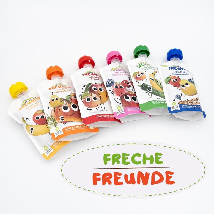 Produktbild Freche Freunde Birne - Banane - Orange - Vanille ohne die Zugabe von Gluten -freier Zucker aus dem 8. Monat Bio 100 (107 g)