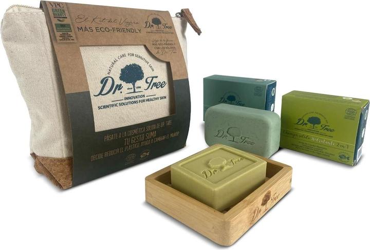 Produktbild Dr. Tree The Traveller's Kit Feuchtigkeitsshampoo Peeling-Duschgel Bambus-Seifenschale Eco Toiletry B (Haarpflege set)