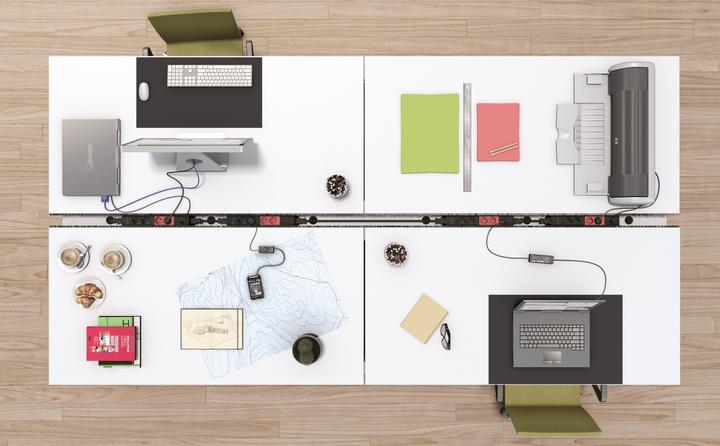 Actual product image IB Connect Cubo 4x T13 socket strip, USB A+C, White (4 x, Type 13, USB)