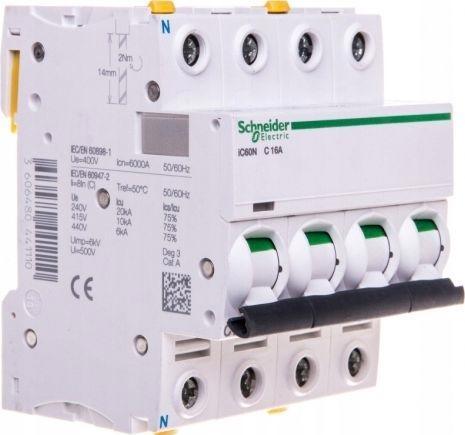 Produktbild Schneider Electric Acti9 iC60N MCB 3+N Pole 16A Curve C