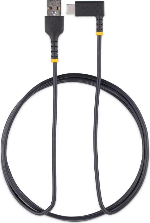 Produktbild StarTech com 6ft (2m) USB A to C Charging Cable Right Angle - Heavy Duty Fast Charge USB-C Cable - B (2 m, USB 2.0)