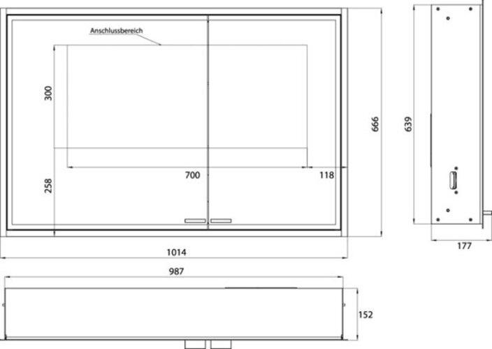 Produktbild Emco asis prestige 2 Lichtspiegelschrank, Unterputzmodell, 1015mm, breite Tür links