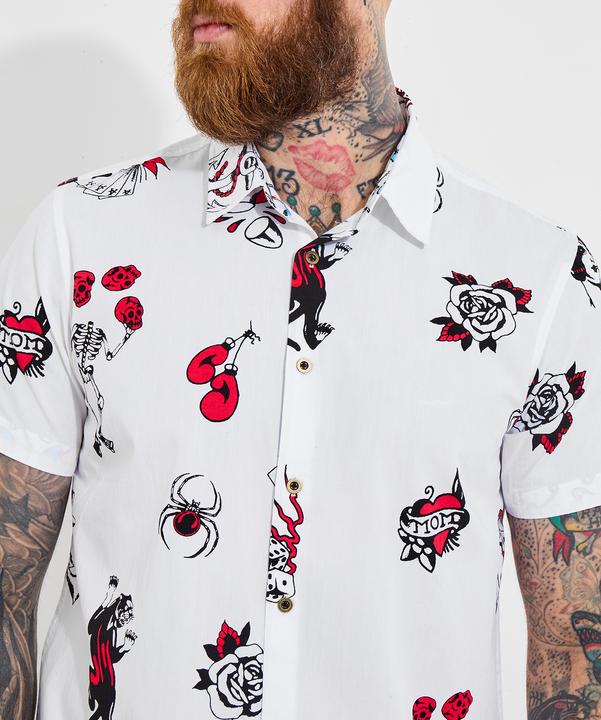 Produktbild Joe Browns Contrast Trim Short Sleeve Tattoo Print Shirt (XL)