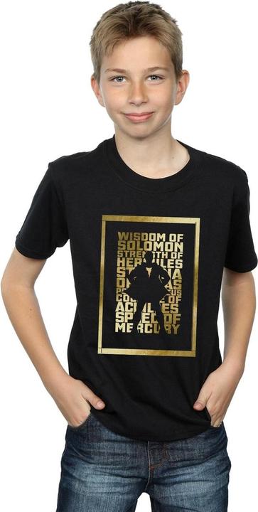 Immagine prodotto Shazam Gold Text Maglietta Ragazzi (140, 146)