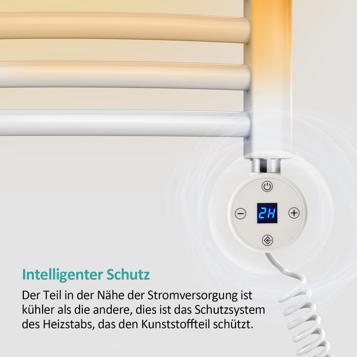 Produktbild Emke Heizelement für Handtuchwärmer mit Temperaturregler, 1200W Weiss (2nd Generation) (1200 W)
