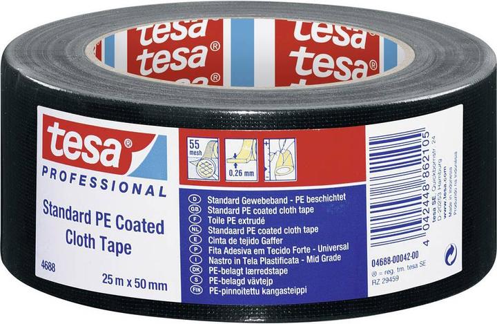 tesa nastro 4688 - Nastro in tessuto standard fortemente adesivo per applicazioni in interni ed esterni (50 mm)