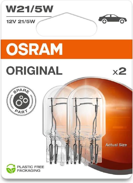 Immagine prodotto Osram Original Signallampe W21/5W, 12V, Doppelblister (W21/5W)