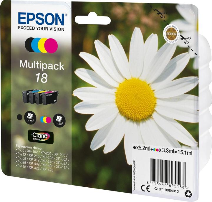 Actual product image Epson 18 Claria Home Multipack (M, FC, C, Y)
