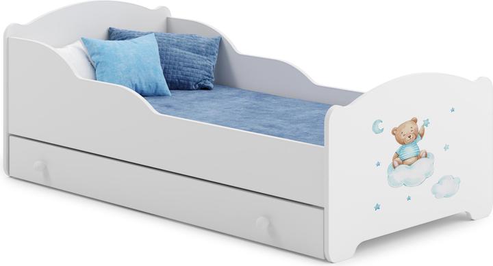 Produktbild ADRK Furniture Bett mit Matratze und Schublade AMADIS TEDDY BEAR AND CLOUD 140x70 (140 x 70 cm)