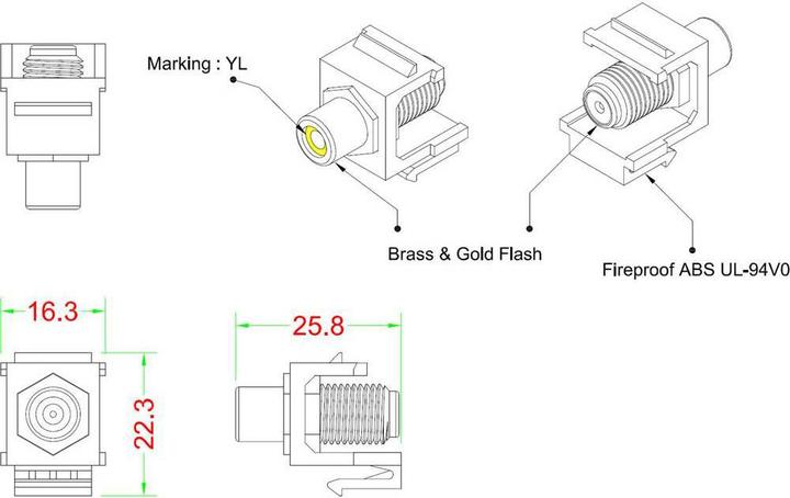Image du produit Renkforce Module Keystone RCA /F RF-KS-RCAFG