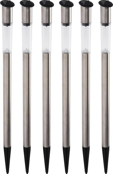 Immagine prodotto ProGarden 6er-Set Elegante Solar Gartenlampe aus Edelstahl, mit Erdspiess, 70 x 3 cm