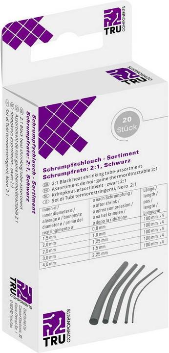 Tru Components Assortiment de gaines thermorétractables (20 x)