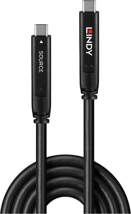 Actual product image Lindy 8m USB 3.2 Gen 1 & DP 1.4 Type C Hybrid Cable 8m extension for USB 5Gbit/s, 4K30Hz for video and 6 (8 m, USB 3.2 Gen 1)