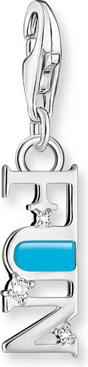 Thomas Sabo Charm-Anhänger Fun mit Weissen Steinen Silber (925er Silber, Emaille)
