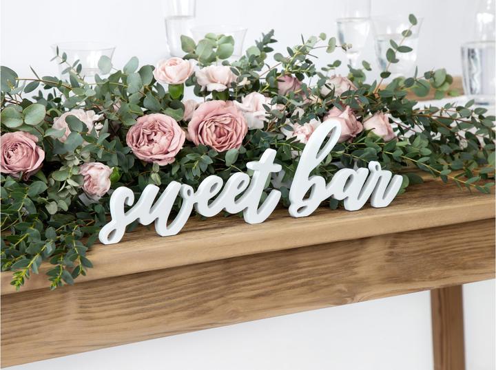 Productafbeelding Partydeco Party Accessoire Houten Zoethouder 37 x 10 cm, Wit