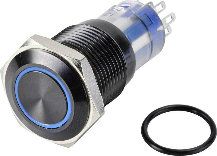 Image du produit Tru Components LAS2GQH-22ZE/B/12V/A/P Bouton-poussoir 48 V/DC 5 A 2 x arrêt/marche IP65 à verrouillage 1 pc.