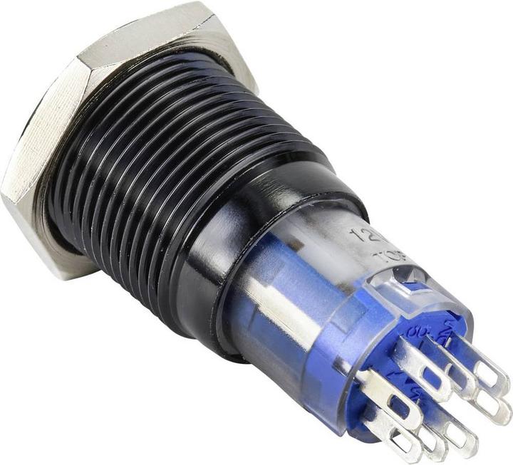 Image du produit Tru Components LAS2GQH-22ZE/B/12V/A/P Bouton-poussoir 48 V/DC 5 A 2 x arrêt/marche IP65 à verrouillage 1 pc.