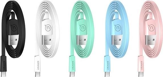 Produktbild Usams Kabel płaski U2 USB-C 1,2m biały/white SJ200TC02 (US-SJ200) (1.20 m, USB 3.2 Gen 1)