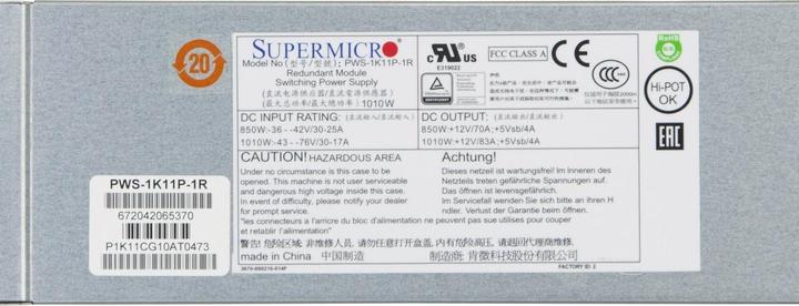 Produktbild Supermicro PWS-1K11P-1R - Netzteil (Plug-In-Modul) (850 W)