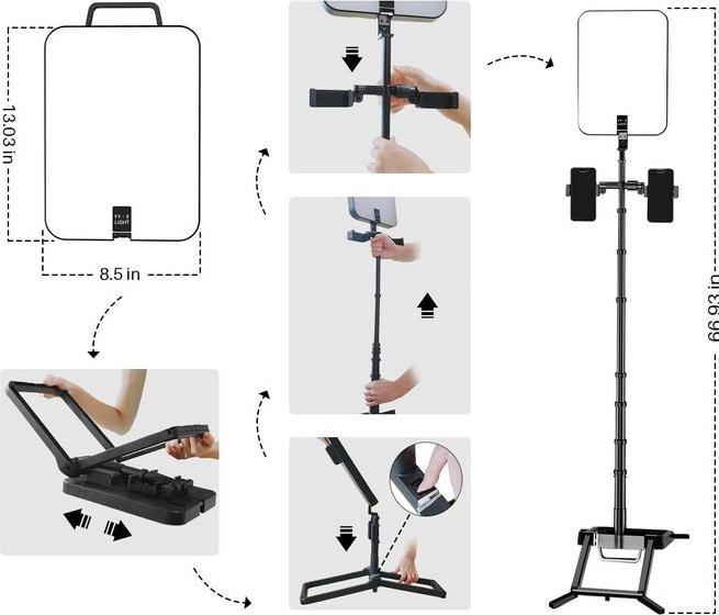 Actual product image Old Shark Foldable 14 inch LED video lighting photo selfie light kit with tripod (Video light)