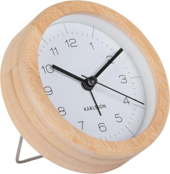 Actual product image Karlsson Classic alarm clock Neat Round bamboo / white