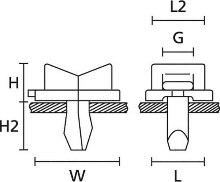 Produktbild HellermannTyton Keilsockel 18x22 mm, hitzestabil (Befestigungsschlaufen, 18 mm, 100 Stk.)
